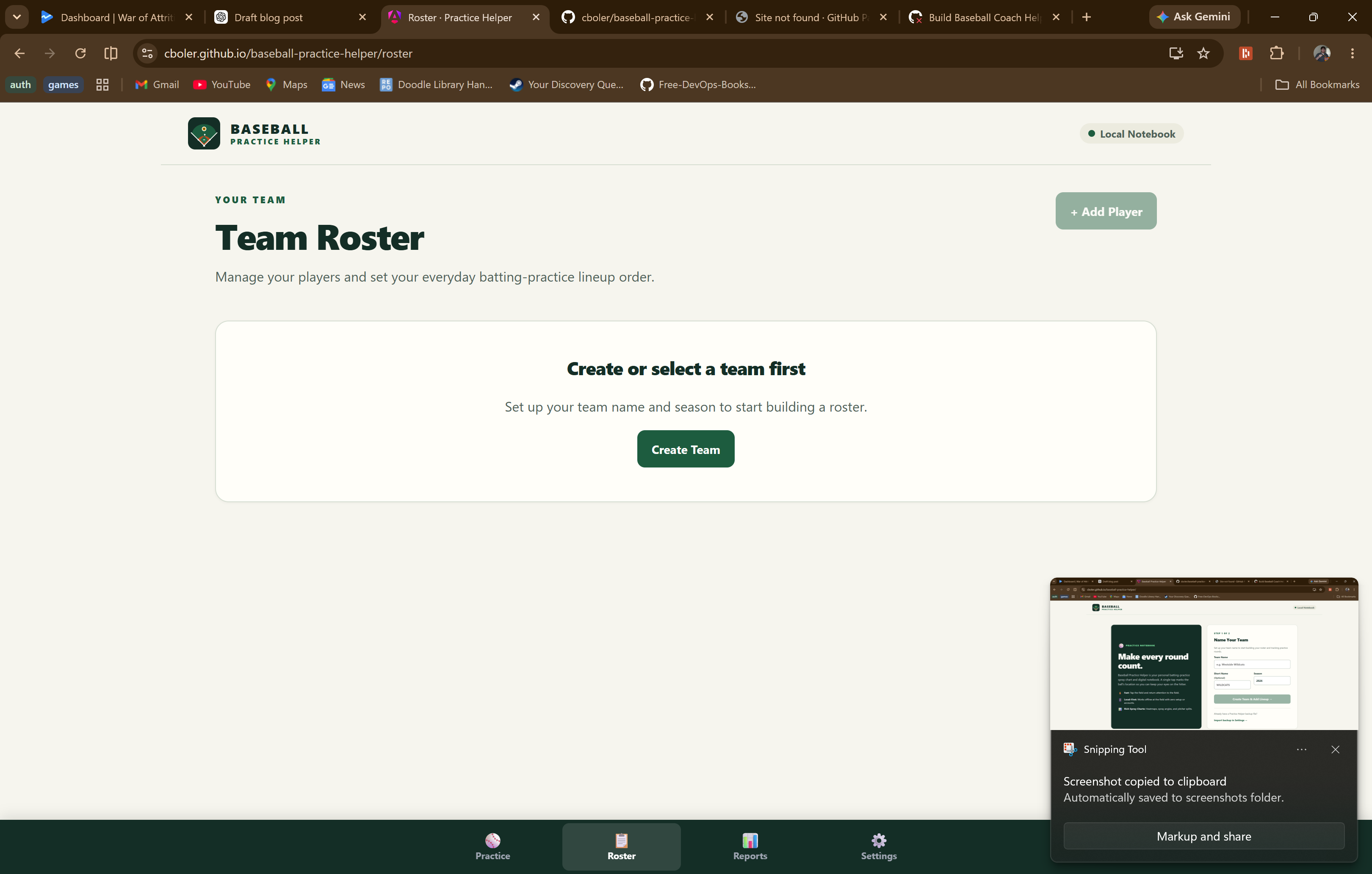 App A Roster Screen