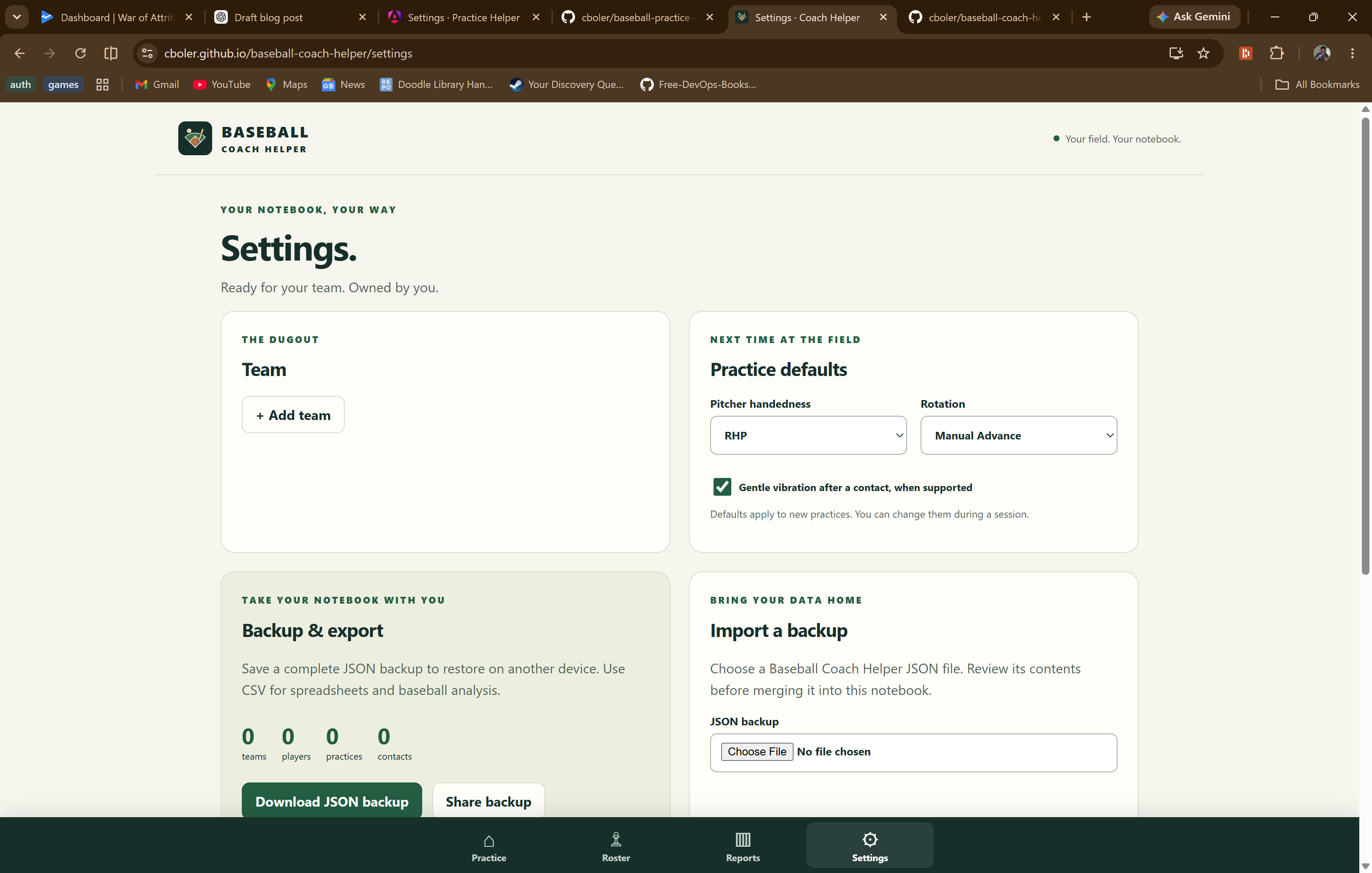 App B Settings Screen